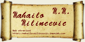 Mahailo Milinčević vizit kartica